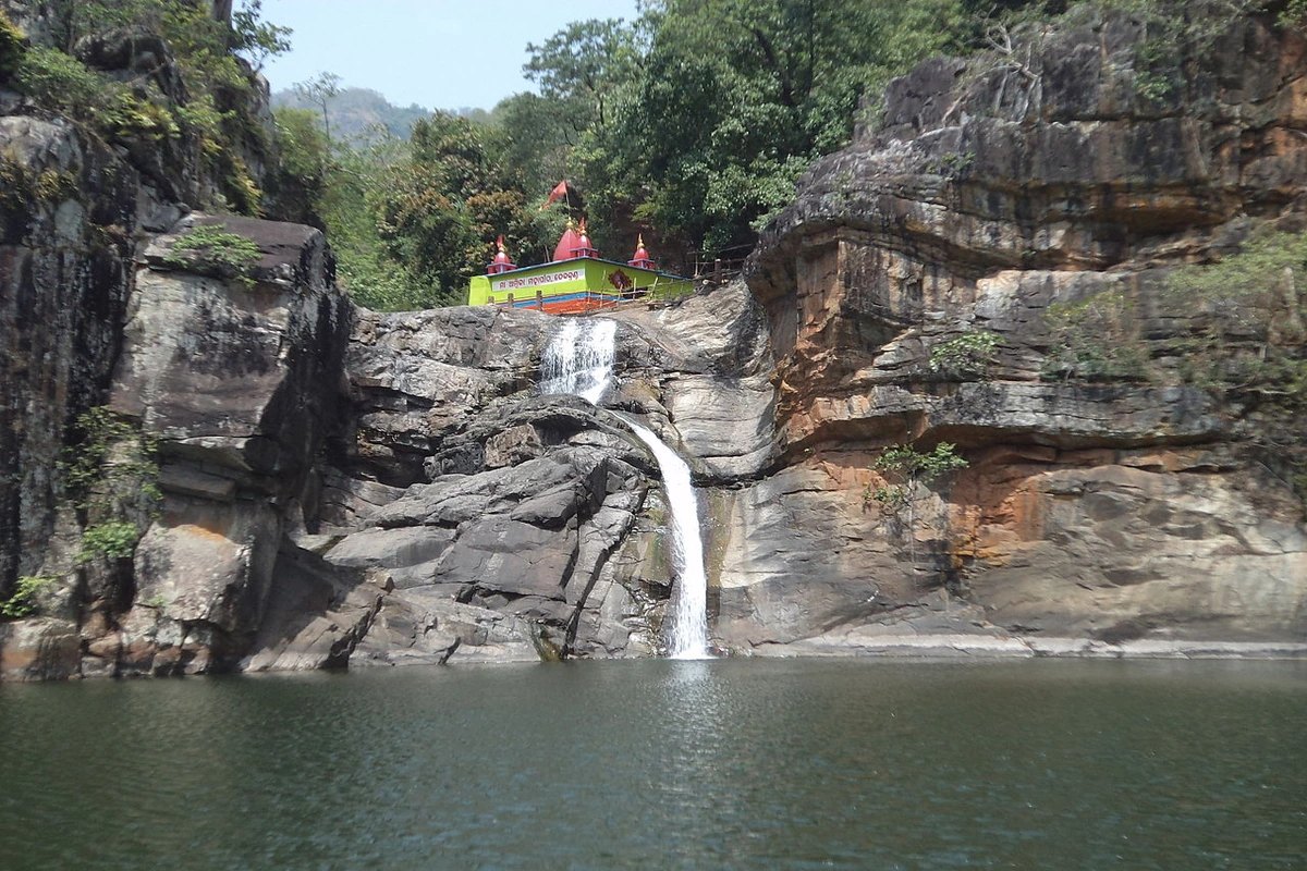 Devkund waterfall blue green pool at base Bhira Karjat Maharashtra